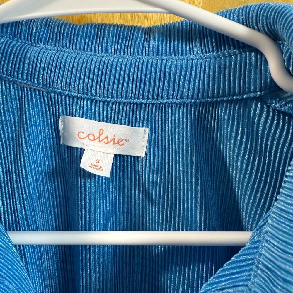 Colsie Ribbed Blue Two Piece Set - Picture 2 of 7